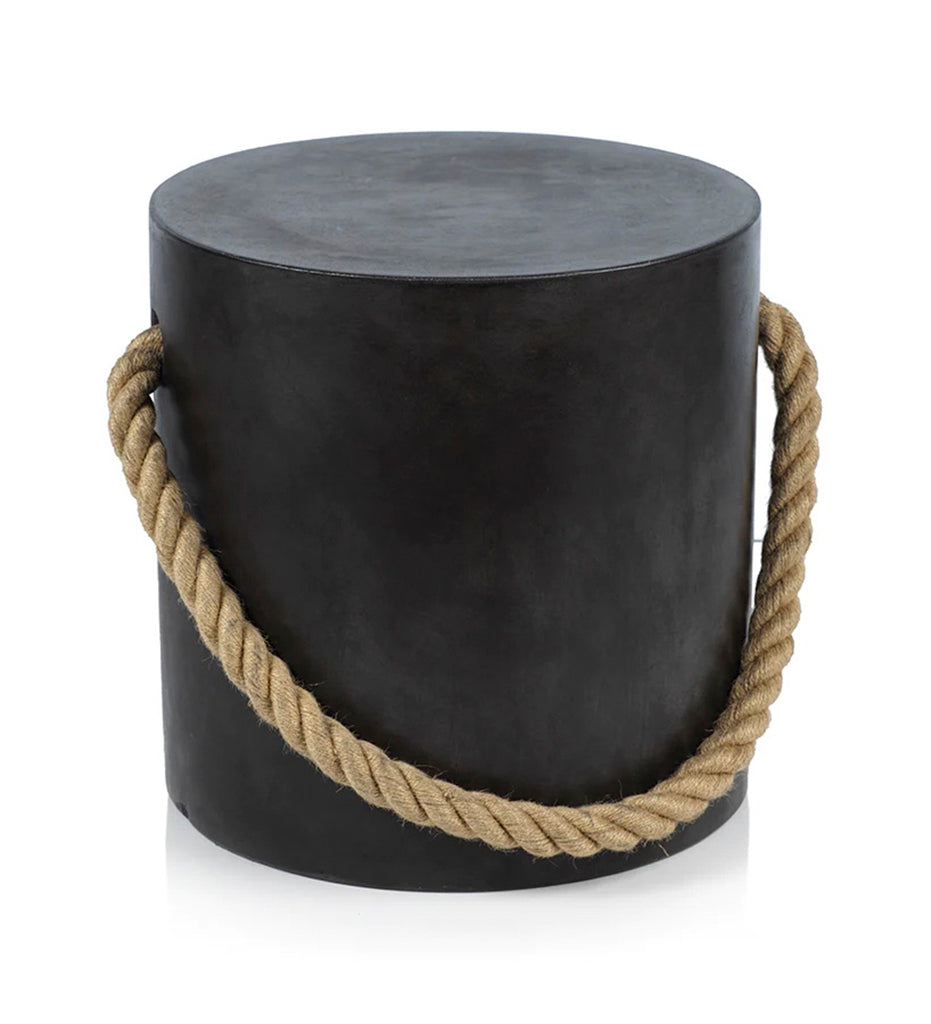 lifestyle, Zodax-Marina Concrete Stool with Rope Handle - Black-VT-1325