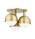 Allred Collaborative-Hudson Valley Lighting Group-Foster 3-Light Semi-Flush Mount Light,image:Aged Brass HVL # 1203-AGB