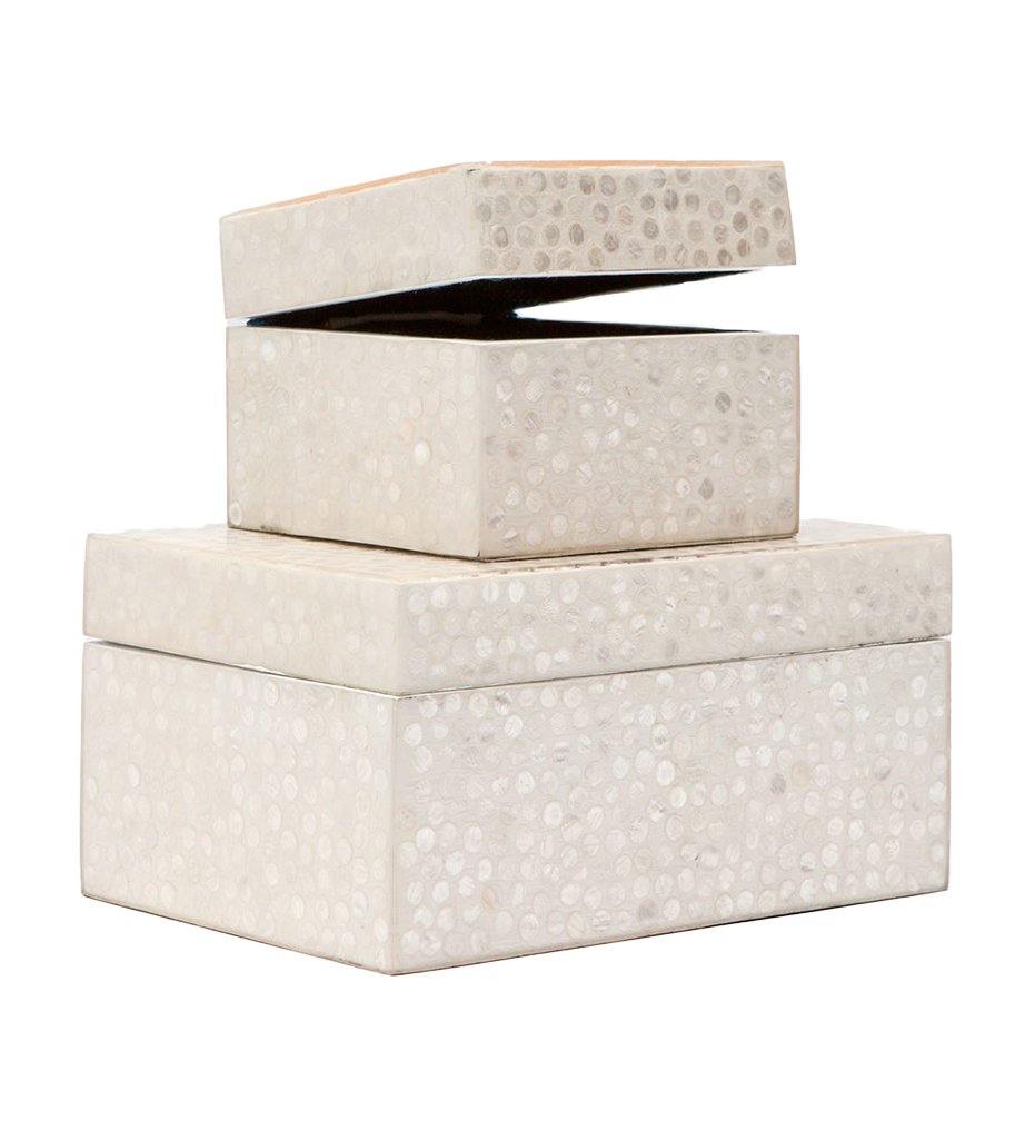 Albus Box Set of Two - White-Cream Capiz Shells