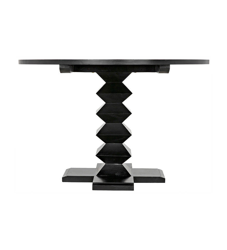 Noir Zig-Zag Dining Table - 48&quot; Diameter - Hand Rubbed Black GTAB472HB-48