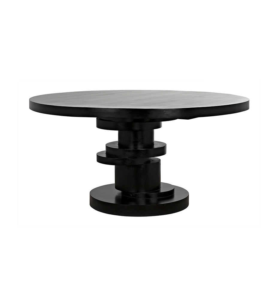 Noir Hugo Dining Table - Hand Rubbed Black GTAB558HB