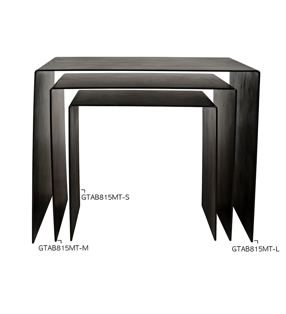 Noir Yves Side Tables - Large GTAB815MTB-L