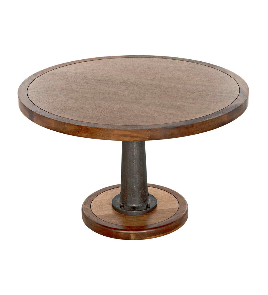 Noir Yacht Dining Table with Cast Iron Pedestal - 48&quot; GTAB493MT-48