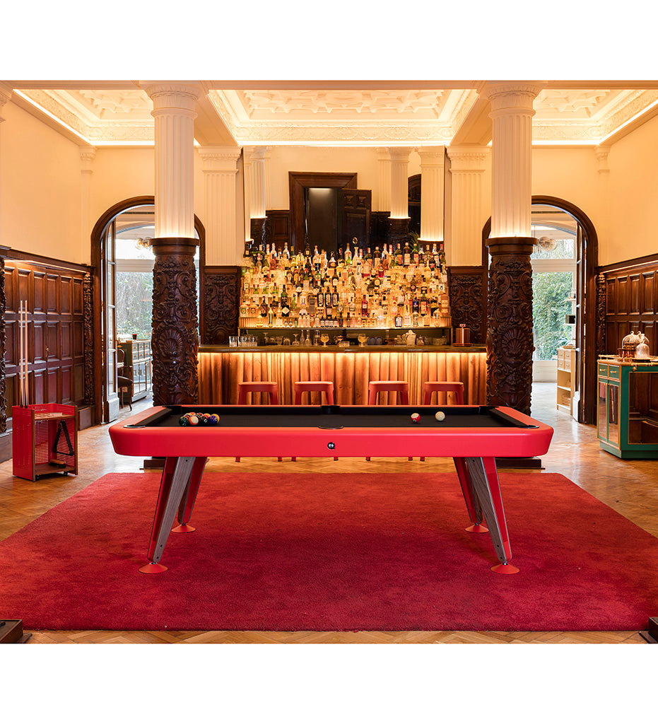 lifestyle, Diagonal 8&#39; Indoor Pool Table - Red Frame