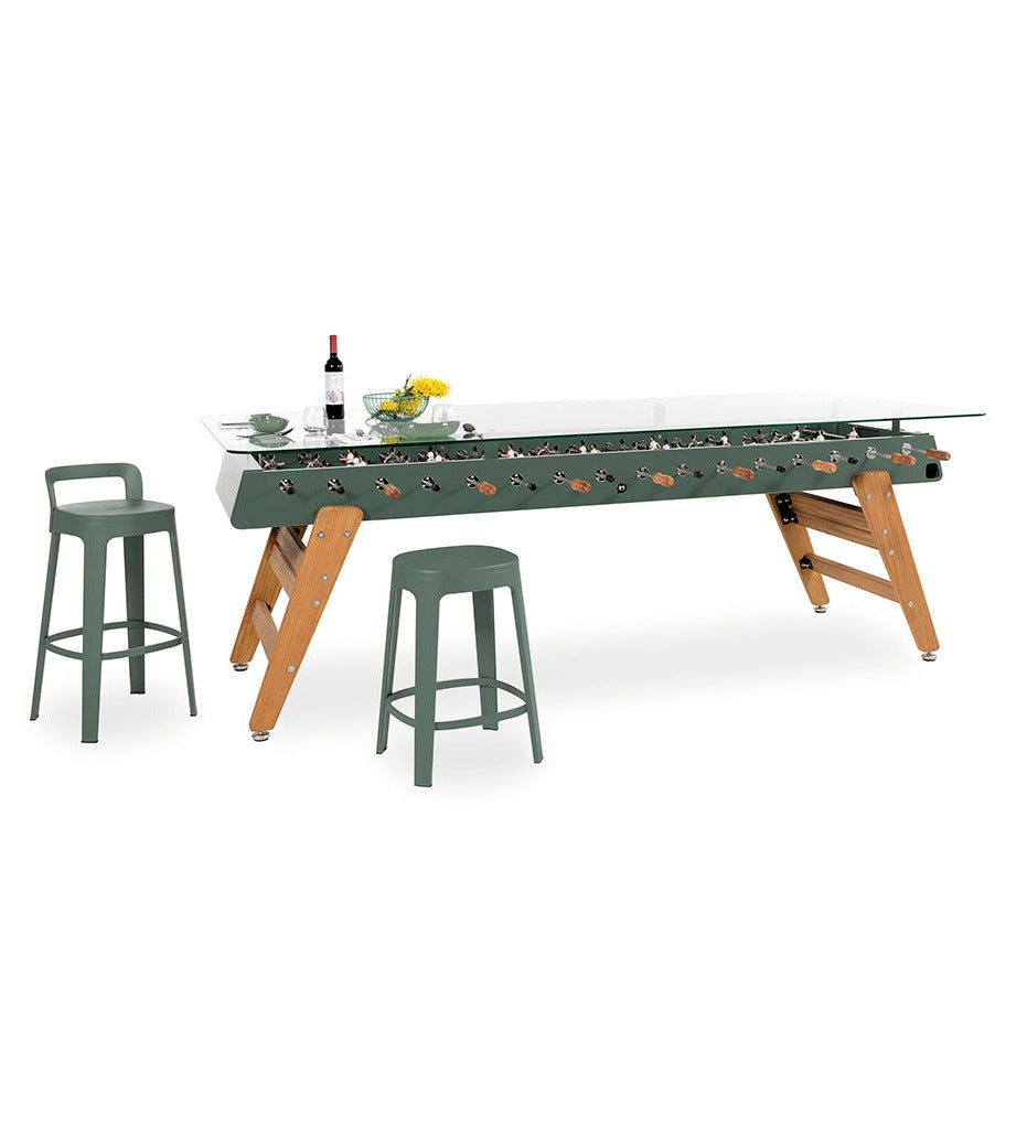 RS Barcelona RS Max Dining Counter Bar Table - Green Frame DTRMAX-5N with Umbra stools