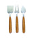 Teak & Stainless Cheese, Set of 3