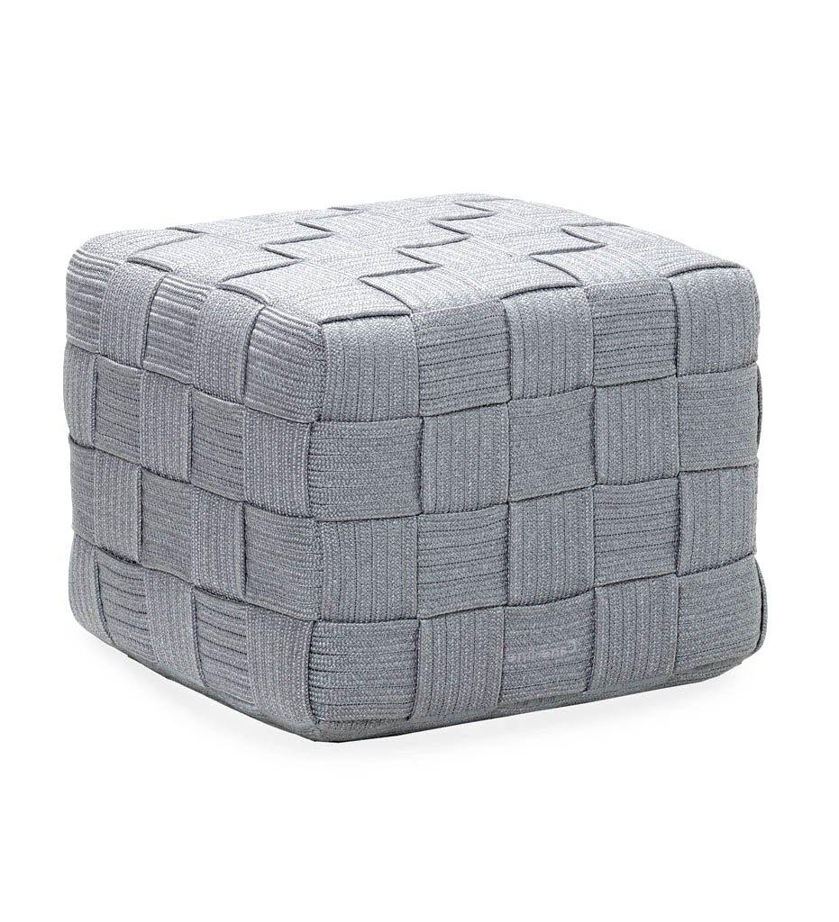 Cane-Line Cube Footstool - Soft Rope,image:Light Grey ROLG # 8340ROLG