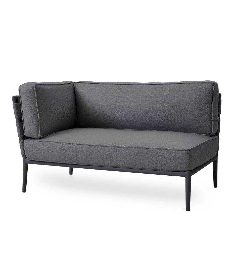 Cane-Line Conic 2-Seater Sofa - Right,image:Lava Grey-Grey AG-AITG # 8534AITG