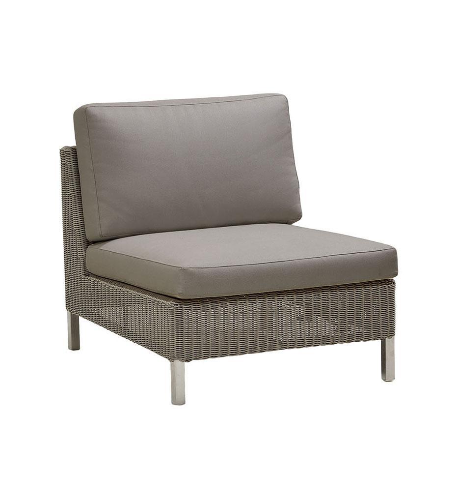 Cane-line Connect Single Seater Outdoor Sectional Unit in Taupe All Weather Weave and White Cushions 5498T YS94