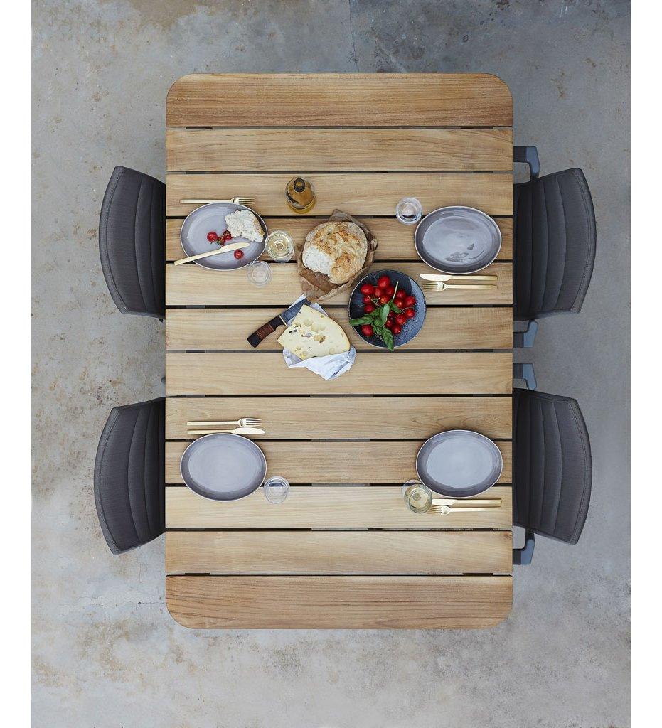 Cane-line Core Outdoor Dining Table - Small 5027 Teak and Lava Grey Aluminum,image:Lava Grey AL # 5027ALT