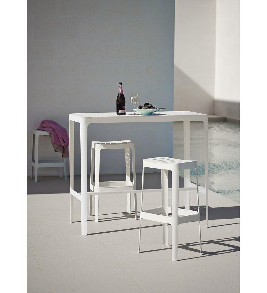 Cane-line Cut Outdoor Bar Table in White Aluminum,image:White AW # 11501AW
