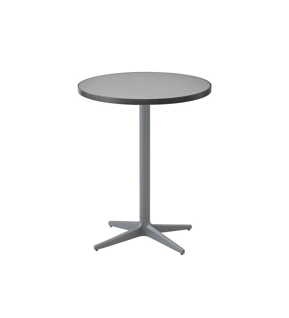 Cane-Line Drop Cafe Table Light Grey Base with 23.7&quot; Aluminum/Ceramic Top  50400AI + P061ALTII