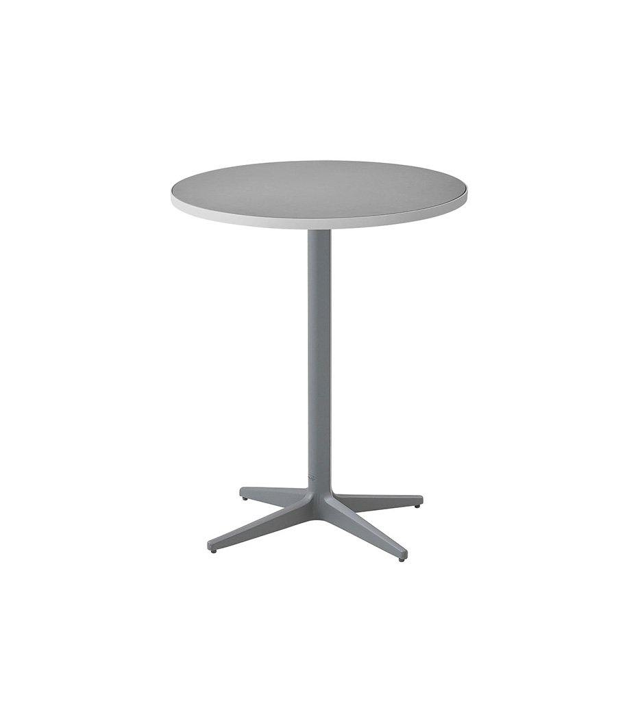 Cane-Line Drop Cafe Table Light Grey Base  and 23.7&quot; Light Grey Aluminum/Ceramic Top 50400AI + P061AWTII