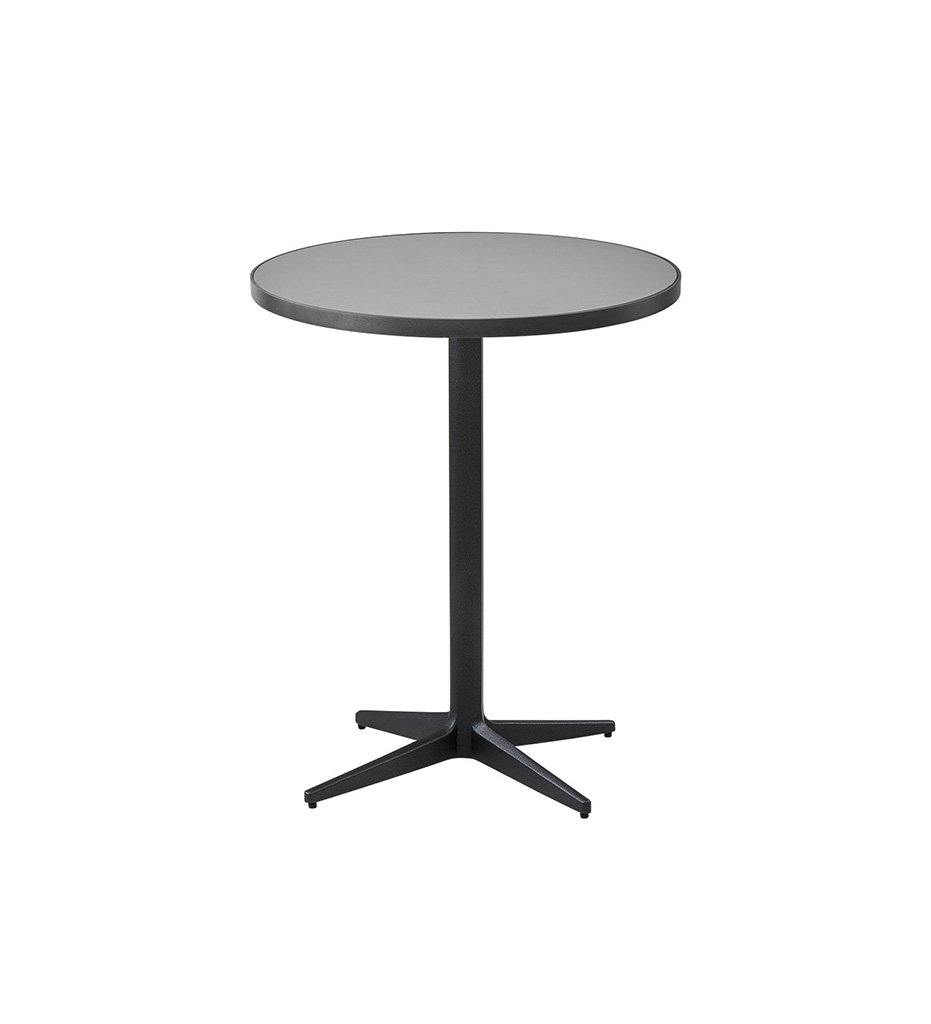 Cane-Line Drop Cafe Table Lava Grey Base with 23.7&quot; Aluminum/Ceramic Top 50400AL+P061ALTII