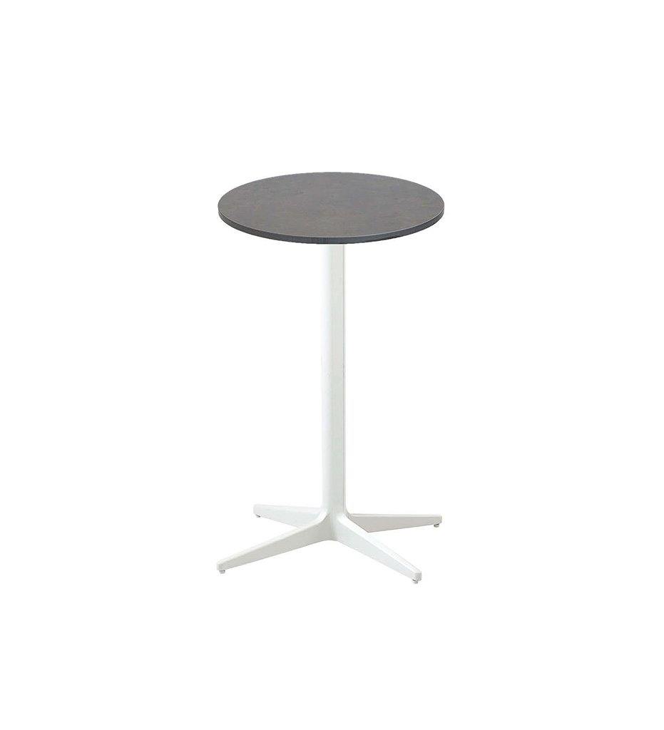Cane-Line Drop Cafe Table White Base with 17.8&quot; Dark Grey HPL Top 50400AW+P45HPSDG