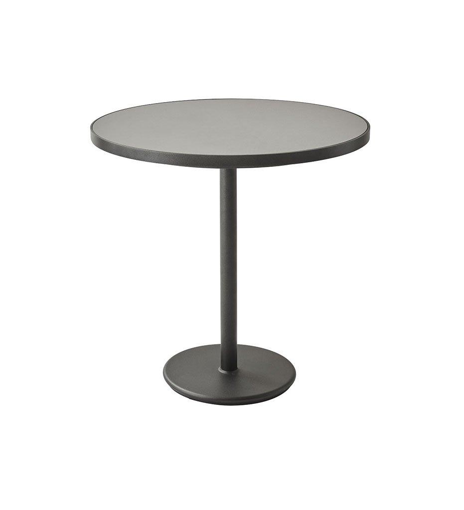 Cane-Line Go Cafe Table Lava Grey Base with Round 29.6&quot; Light Grey Aluminum/Ceramic Top 5042AL_P072ALTII