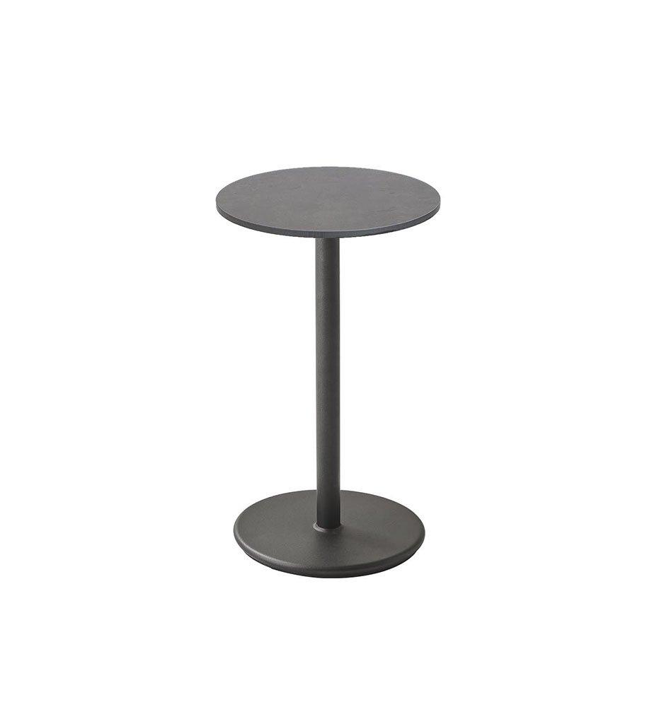Cane-Line Go Cafe Table Lava Grey Base with Round 17.8&quot; Dark Grey HPL Top 5042AL_P45HPSDG