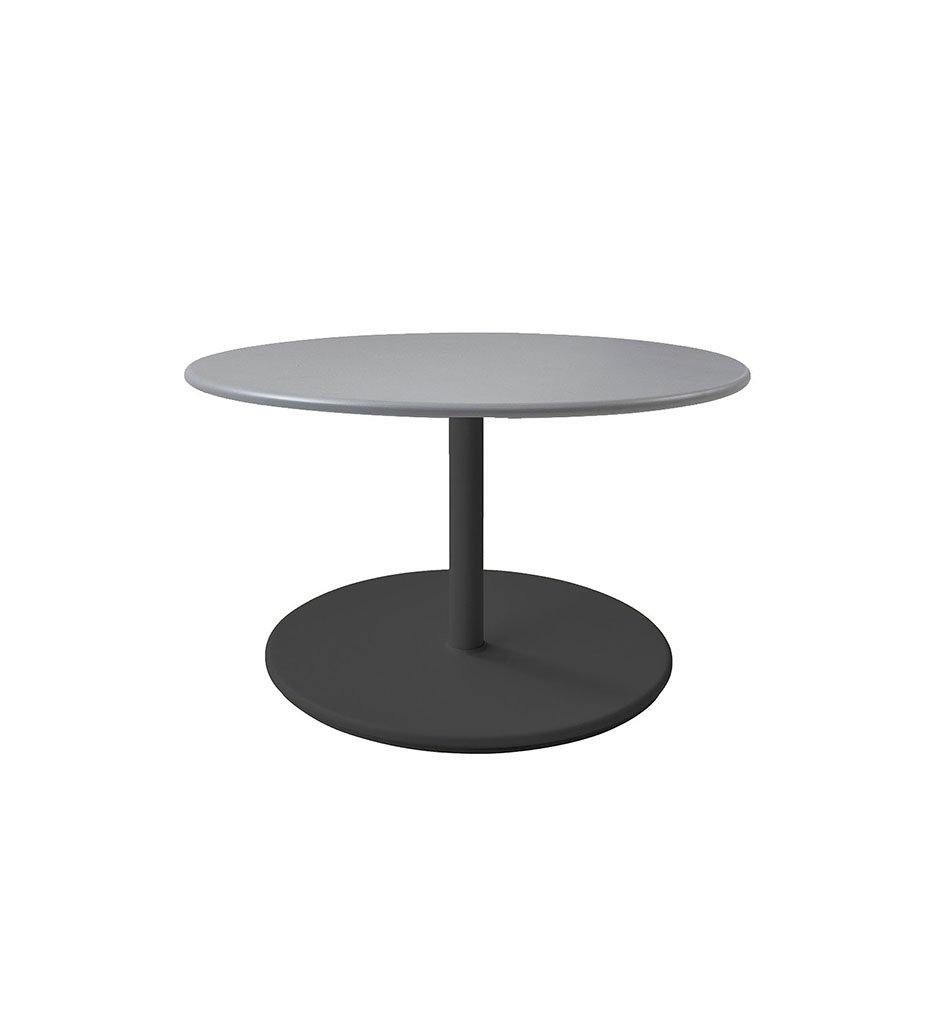 Cane-Line Go Low Cafe Table Lava Grey Base with Round 31.5" Lava Grey Aluminum Top 5044AL_P065AI