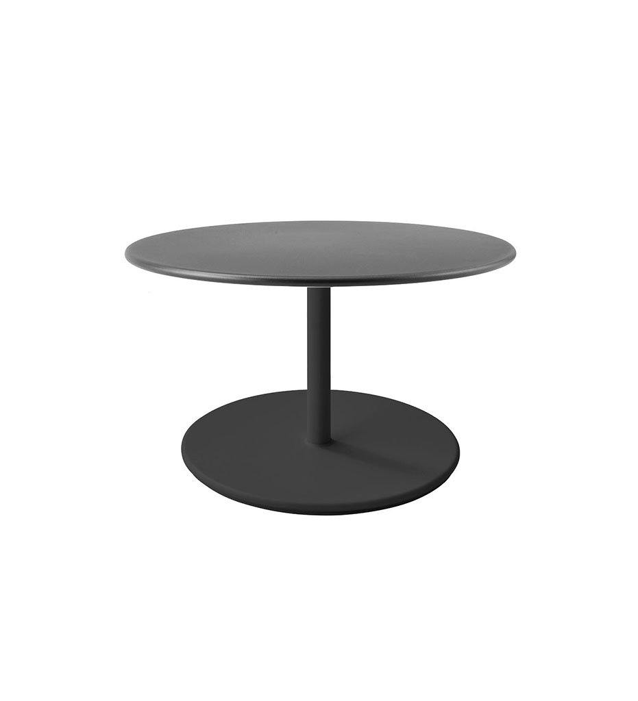 Cane-Line Go Low Cafe Table Lava Grey Base with Round 31.5&quot; Lava Grey Aluminum Top 5044AL_P065AL
