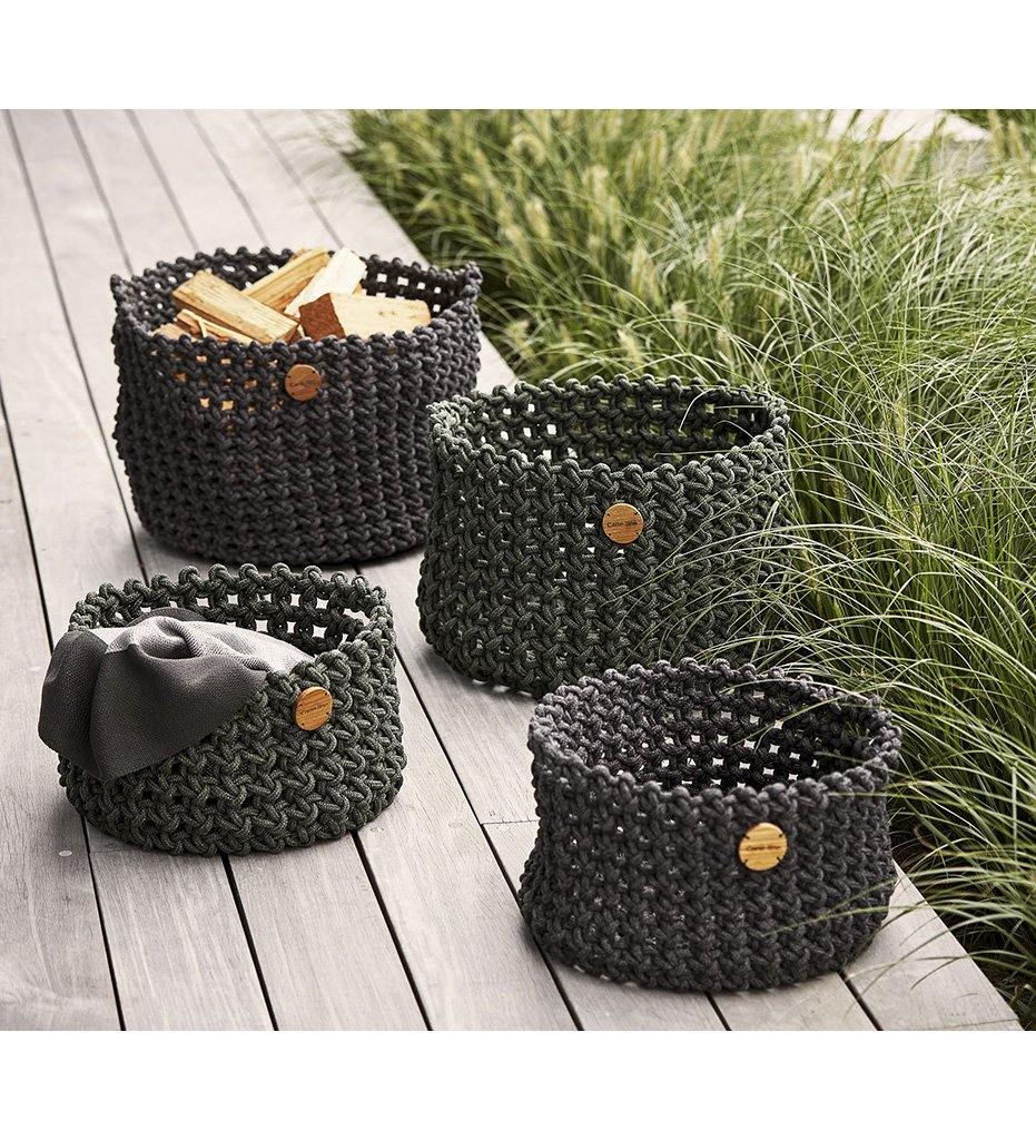 Cane-Line Soft Rope Basket - Open Weave - Small,image:Dark Grey RODG #5135RODGR