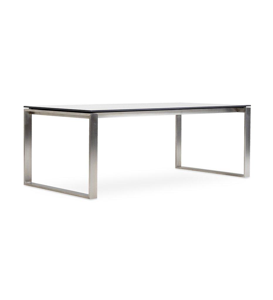 Cane-line Edge Extension Stainless Steel Base Outdoor Dining Table with Concrete Grey Ceramic Top 5032ST