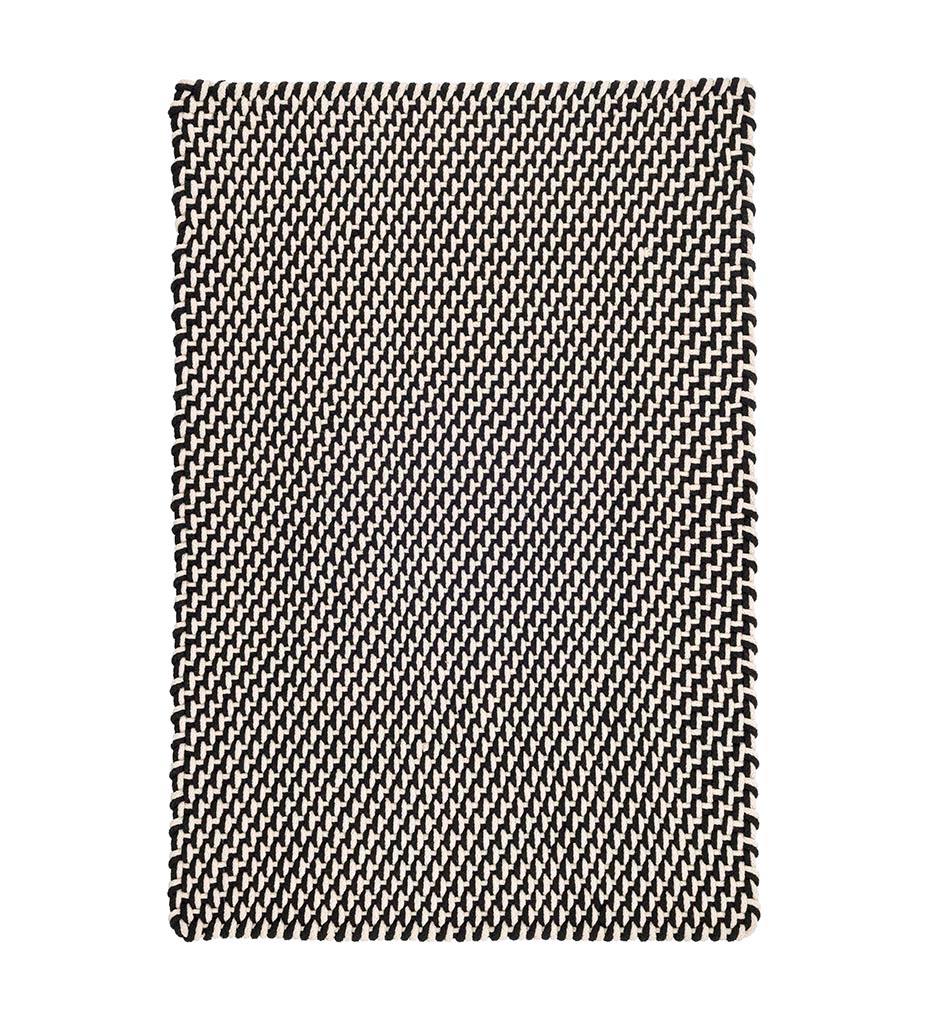Two-Tone Rope Black / Ivory Indoor / Outdoor Rug