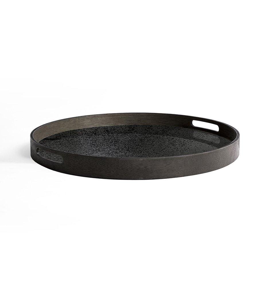 Charcoal Mirror Tray - Round - S