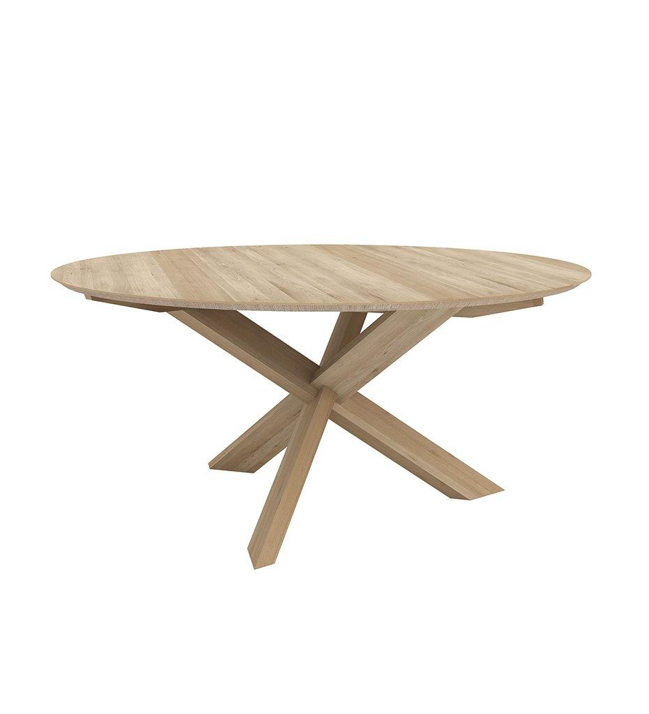 Oak Circle Round Dining Table - 54 in