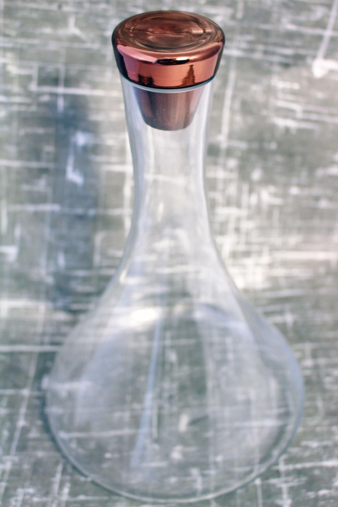 Carafe with Vintage Copper Wine Stopper