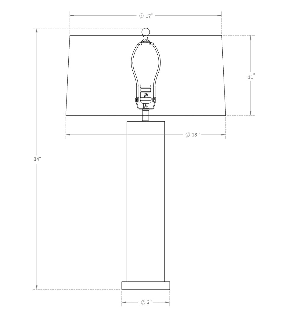 FlowDecor-Miranda Table Lamp-4510-Dimensions