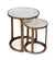 Nikki Round Marble and Raw Aluminum Nesting Tables-IN-6016