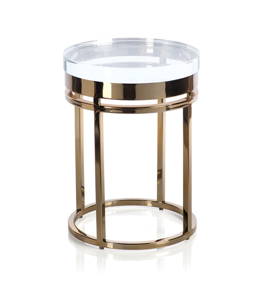 Zodax-The Langham Side Table - Polished Gold-IN-6404