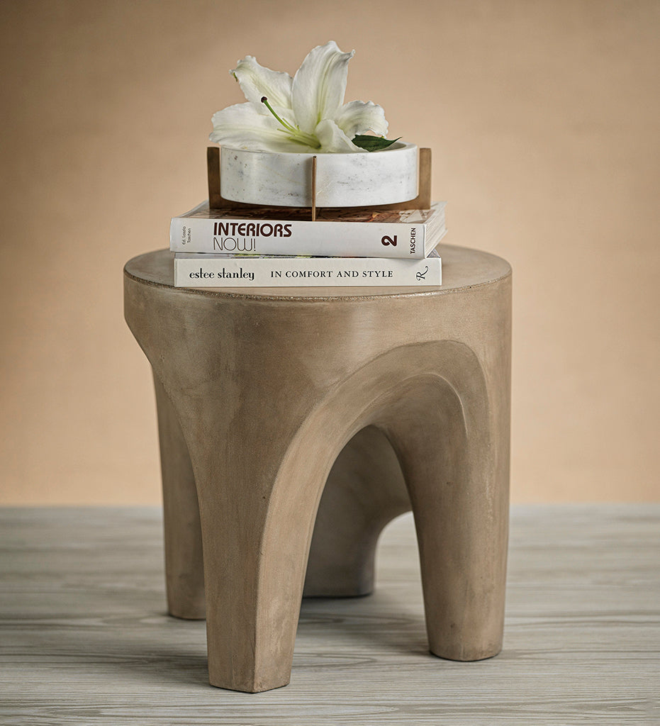 lifestyle, Zodax-Concrete Sculptural Stool-VT-1373