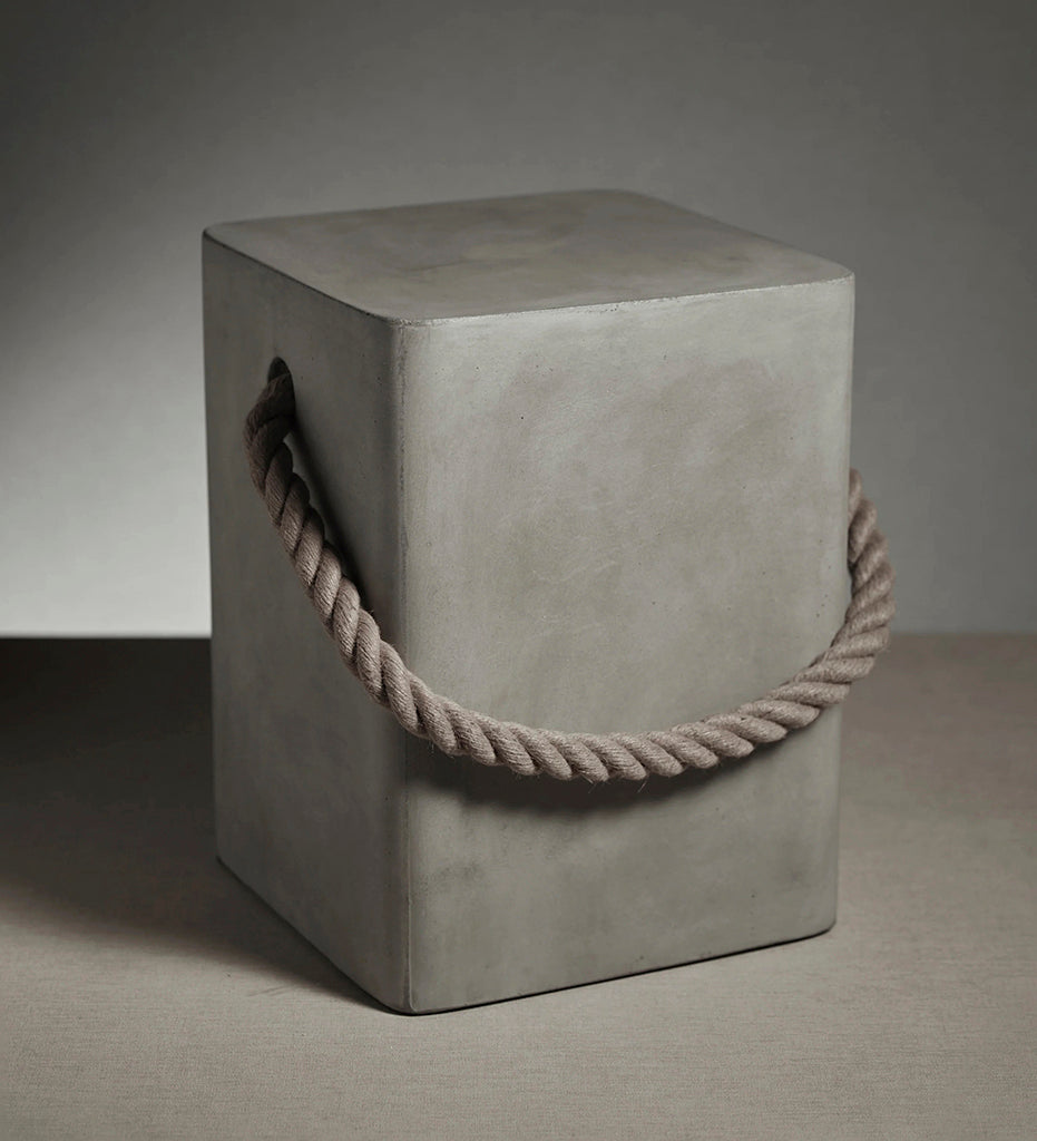 lifestyle, Zodax-Isola Concrete Stool with Rope Handle - Natural-VT-1393
