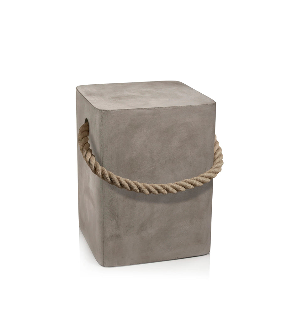 Zodax-Isola Concrete Stool with Rope Handle - Natural-VT-1393