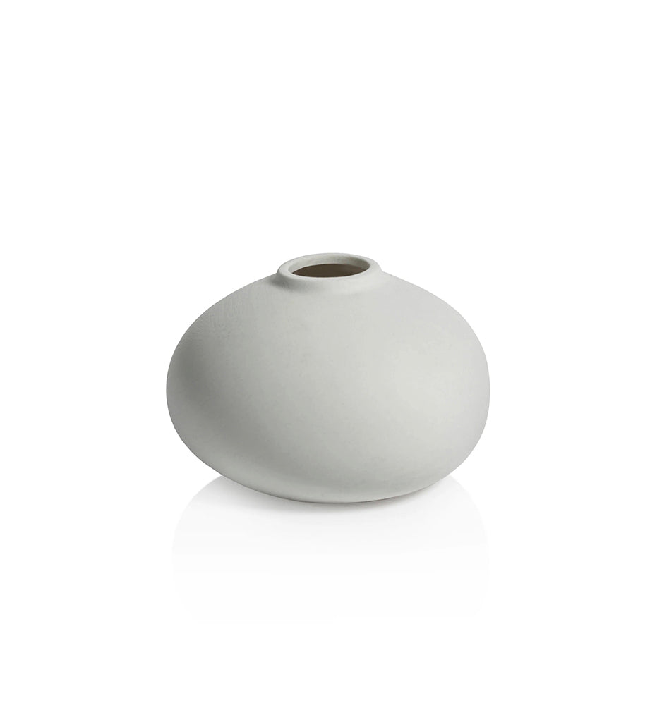 Zodax-Tresco Clay Bud Vases - Three Assorted Sizes - Matte White-CH-6781