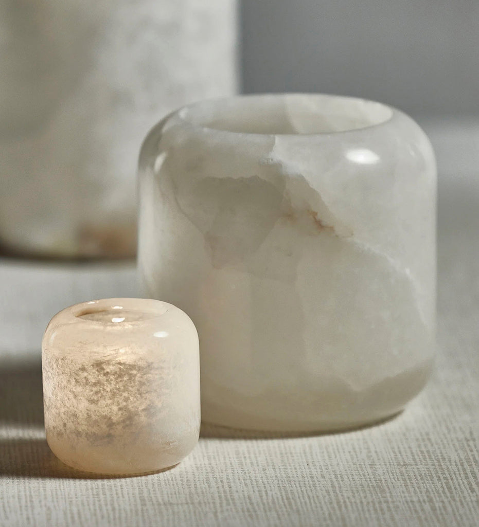 lifestyle, Teran Polished Alabaster Stone Candle Holder/Vase - Large-IN-7561