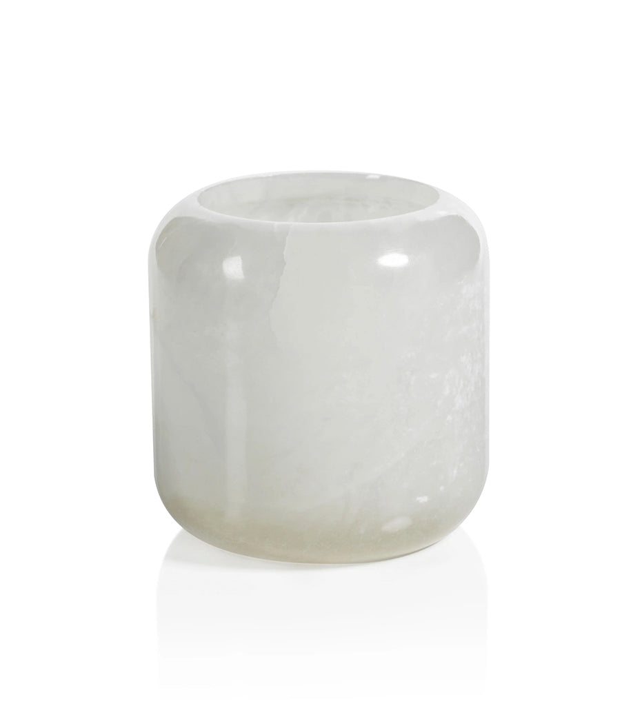 Teran Polished Alabaster Stone Candle Holder/Vase - Large-IN-7561