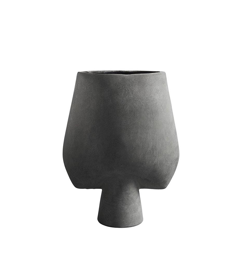 Sphere Vase Square - Large - Dark Grey
