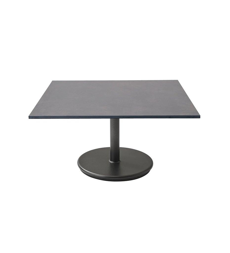 Cane-Line Go Low Cafe Table Lava Grey Base with Square 29.6&quot; Dark Grey HPL Top 5043AL_P75X75HPSDG