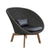 Cane-Line Peacock Lounge Chair with Teak Legs - Indoor,image:Black Leather Y1008 # 7458SEATY1008