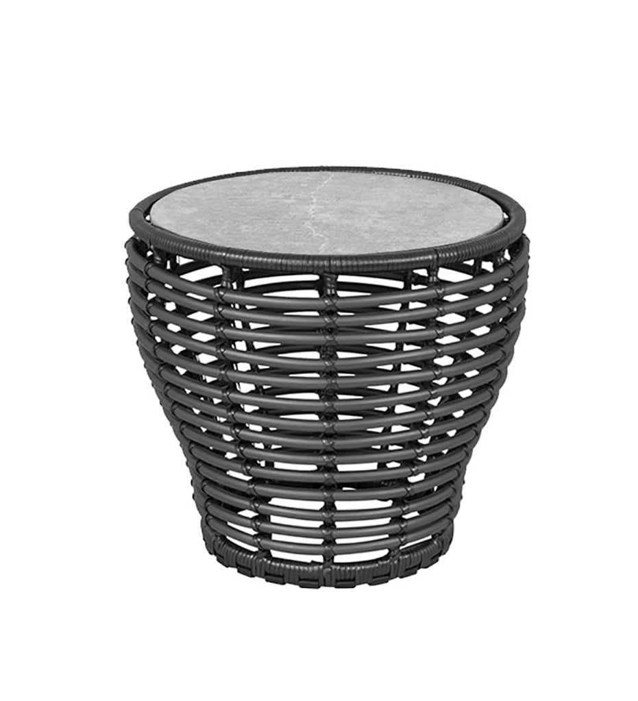 Allred Collaborative - Cane_Line - Basket Coffee Table - Small 53200G Black Weave with Grey Ceramic Top