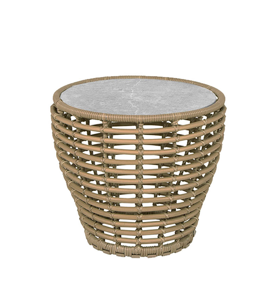 Allred Collaborative - Cane_Line - Basket Coffee Table - Small 53200G Natural Weave with Grey Ceramic Top