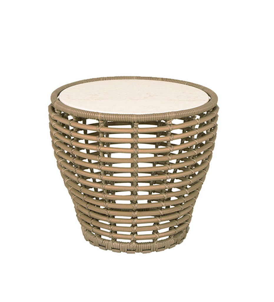 Allred Collaborative - Cane_Line - Basket Coffee Table - Small 53200G Natural Weave with Travertine Ceramic Top
