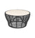 Allred Collaborative - Cane_Line - Basket Coffee Table - Medium - Black frame with Travertine Ceramic Top