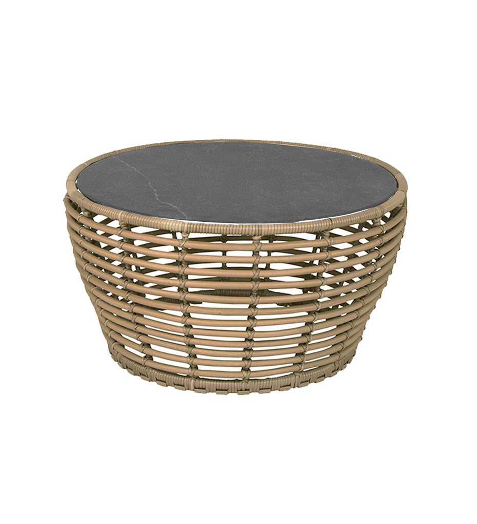 Allred Collaborative - Cane_Line - Basket Coffee Table - Medium - Natural frame with Black Ceramic Top