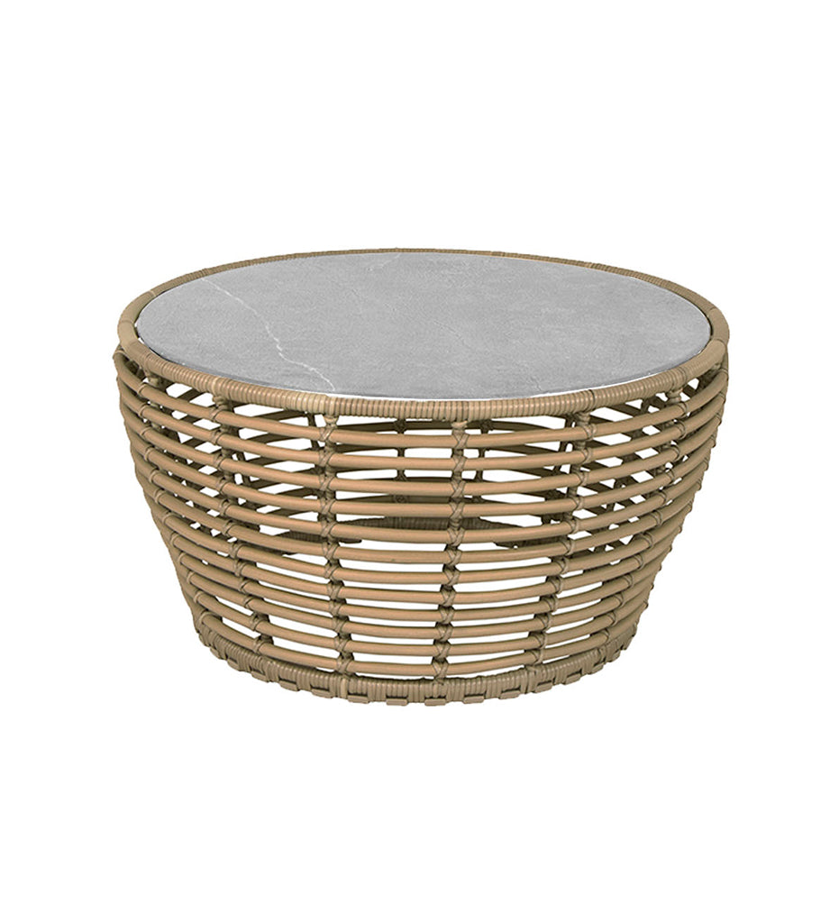 Allred Collaborative - Cane_Line - Basket Coffee Table - Medium - Natural frame with Grey Ceramic Top
