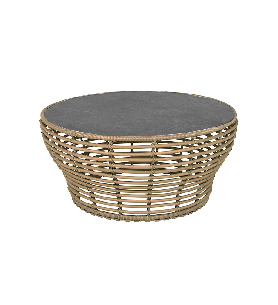 Allred Collaborative - Cane_Line - Basket Coffee Table - Large - Natural frame with Black Ceramic Top