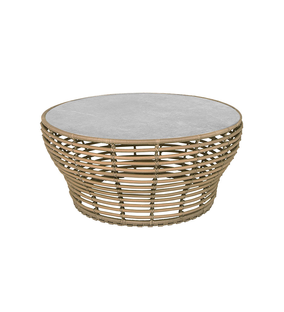 Allred Collaborative - Cane_Line - Basket Coffee Table - Large - Natural frame with Grey Ceramic Top
