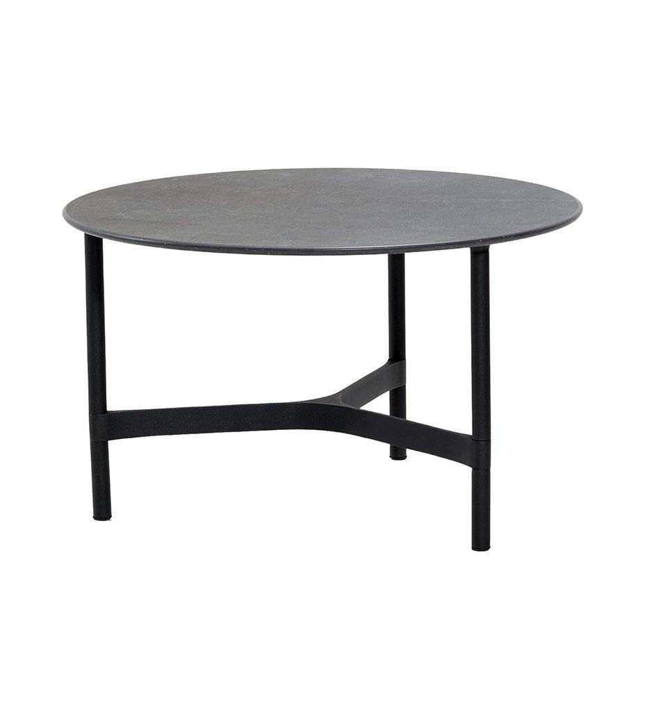 Cane-Line Twist Coffee Table Base - medium Lava Grey AL Base Black Ceramic Top 5011AL_P70COB,image:Lava Grey AL # 5011AL